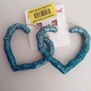 Betsey Johnson New Blue Tubular Earrings